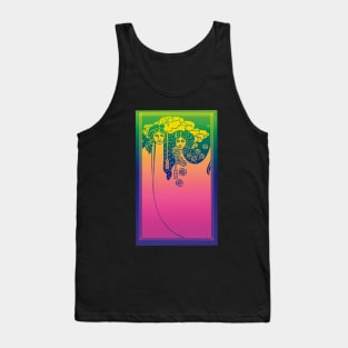 Art Nouveau Ladies (pink on blue/green) Tank Top